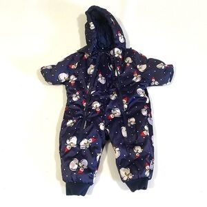 Lands' End Navy Snowsuit with Snowman Design size 12/18 months